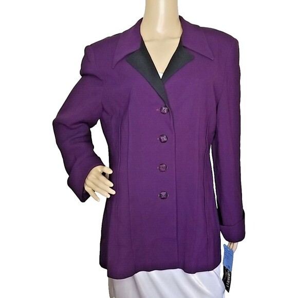 Herbert Grossman Cynthia Sobel Blazer Wool Blend 16 Purple NWT Vintage - Picture 1 of 14